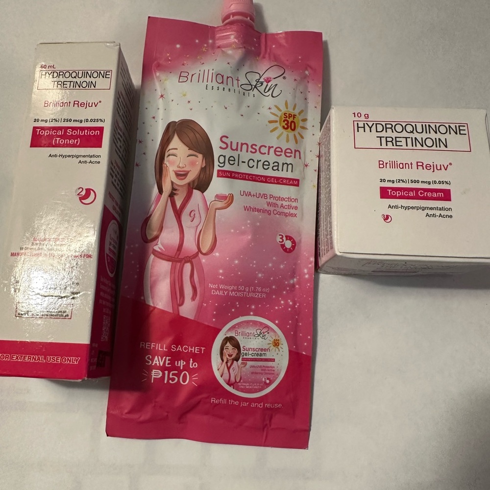 Brilliant Skin Sunblock toner and cream